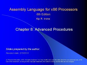 Assembly Language for x 86 Processors 6 th