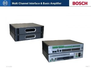 Multi Channel Interface Basic Amplifier 24 10 2020