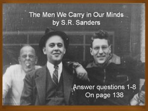 The men we carry in our minds analysis