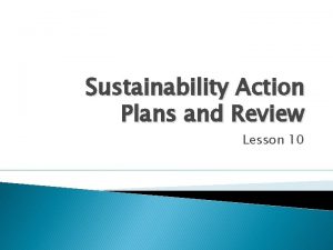 Sustainability Action Plans and Review Lesson 10 RADARSAT2