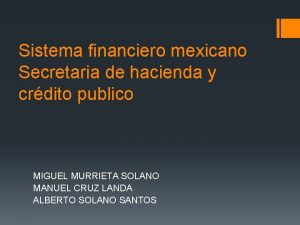 Organigrama del sistema financiero mexicano