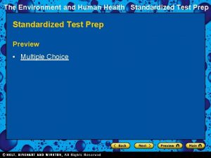 The Environment and Human Health Standardized Test Prep