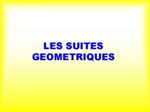 Suite geometrique