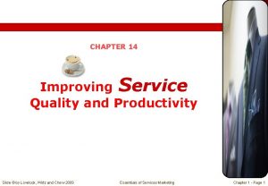 CHAPTER 14 Improving Service Quality and Productivity Slide