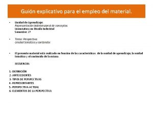 Guin explicativo para el empleo del material Unidad