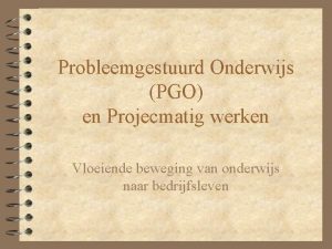 Pgo onderwijs