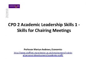 CPD 2 Academic Leadership Skills 1 Skills for