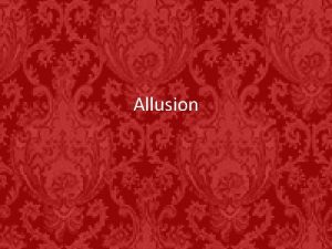 Allusion meaning definition