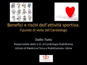 Benefici e rischi dellattivit sportiva Il punto di