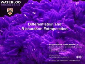 Richardson extrapolation second derivative