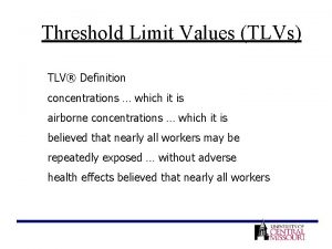 Threshold limit value