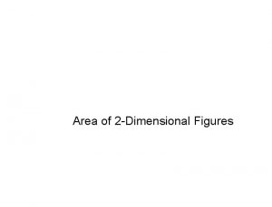 Area of 2 Dimensional Figures Area The area