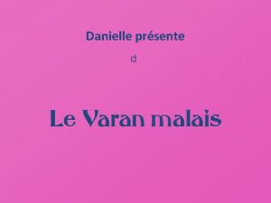 Danielle prsente d Le Varan malais Varanus salvator