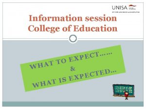 Information session College of Education T PEC X