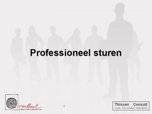 Professioneel sturen 1 Thissen Consult Leren Ontwikkelen Veranderen