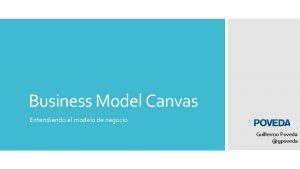 Business Model Canvas Entendiendo el modelo de negocio