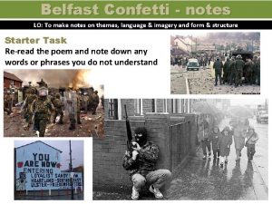 Belfast confetti themes