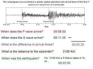 The seismogram was recorded at a seismic station