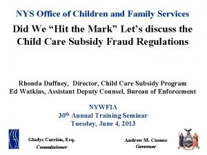 NYS Office of Children and Family Services Did