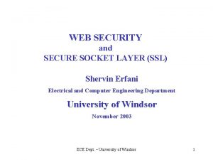 Web security using ssl
