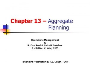 Aggregate planning template