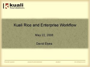 Kuali Rice and Enterprise Workflow May 22 2008