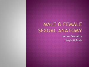 Human Sexuality Shayla Mc Bride The objective of