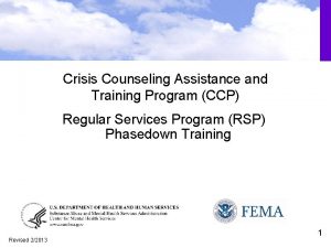 Crisis Counseling Assistance and Training Program CCP Regular