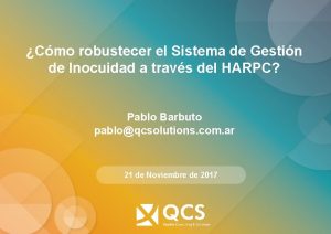 Cmo robustecer el Sistema de Gestin de Inocuidad