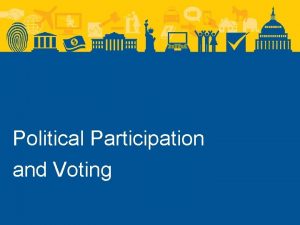 Political Participation and Voting Forms of Political Participation