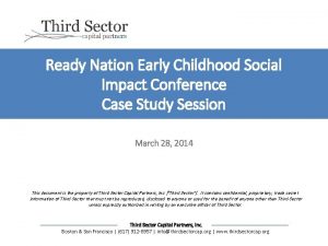 Ready Nation Early Childhood Social Impact Conference Case