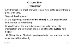 Chapter Five Hydrograph A hydrograph is a graph