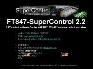 FT 847 Super Control 2 2 CAT control