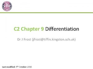 Dr frost differentiation