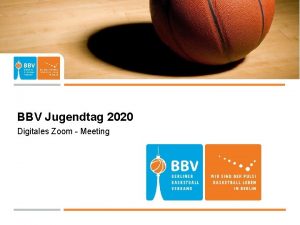 BBV Jugendtag 2020 Digitales Zoom Meeting Bitte vor