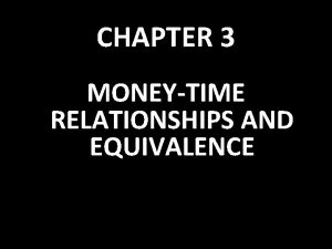 Money time relationship
