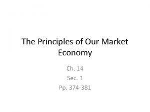 Principles of market economy