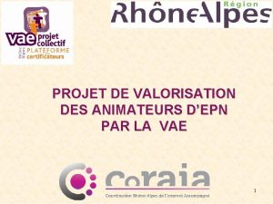 PROJET DE VALORISATION DES ANIMATEURS DEPN PAR LA