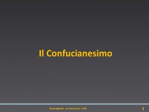 Il Confucianesimo Storia globale La Cina nel sec