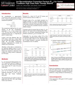 Ion recombination correction factor