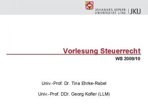 Vorlesung Steuerrecht WS 200910 Univ Prof Dr Tina