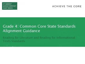Grade 4 Common Core State Standards Alignment Guidance