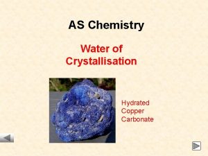 AS Chemistry Water of Crystallisation Hydrated Copper Carbonate