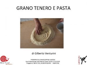 GRANO TENERO E PASTA di Gilberto Venturini I