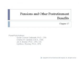 Pensions and Other Postretirement Benefits Chapter 17 Power