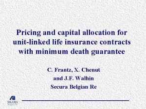 Pricing and capital allocation for unitlinked life insurance