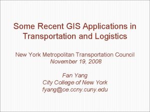 Gis applications in transportation