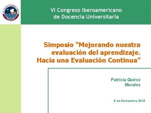 Informe de arroz VI Congreso Iberoamericano de Docencia