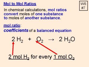 Mol to mol ratio