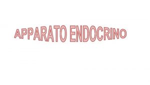 Lapparato endocrino costituito da diverse ghiandole endocrine e